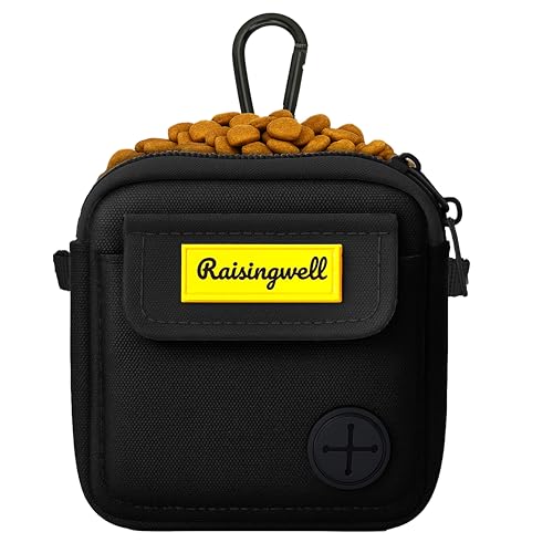 Dog Treat Pouch for Pet Walking and Training with Clicker (Two Bag / d1.Black1)