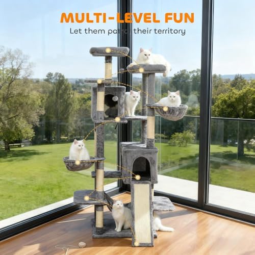 Multi Level Cat Tree Tower with 2 Cat Condos