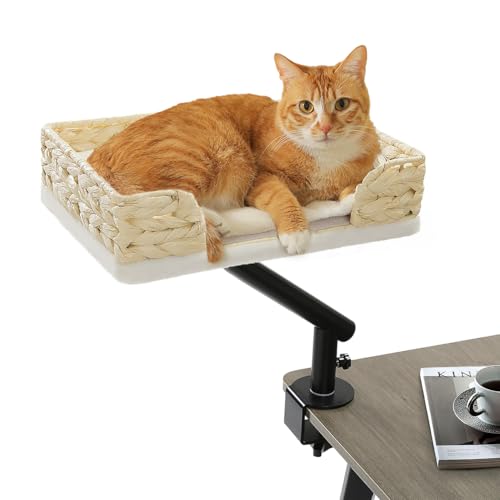 Cat Desk Bed for Indoor Cats (Beige)