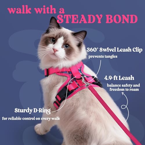 Cat Harness and Leash Set (S / Coconut Fuchsia)