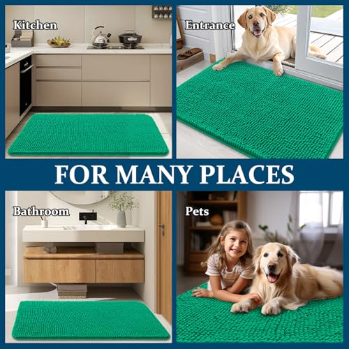 Dog Door Mat for Muddy Paws 24x16 (Emerald Green / 24" X 16")