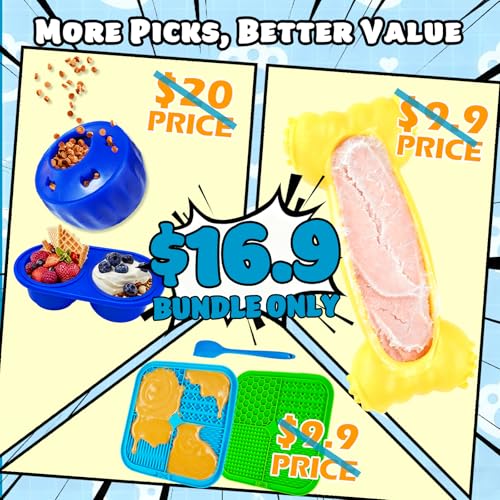 6 Value Pack Enrichment Toys for Dogs Lick Mat (Blue-Green-Klein-Yellow)