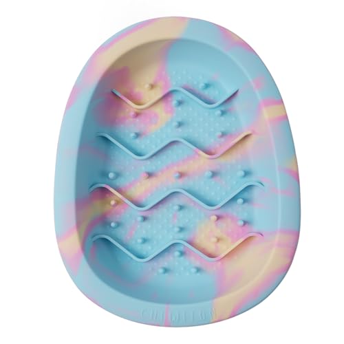 Dog & Cat Lick Mat Bowls with Suction Cups (Rainbow / Large)