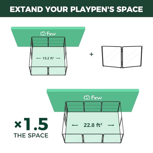 2 Add on Acrylic Panels for AuraSpace Pro Dog Playpen (Black / 24"H)