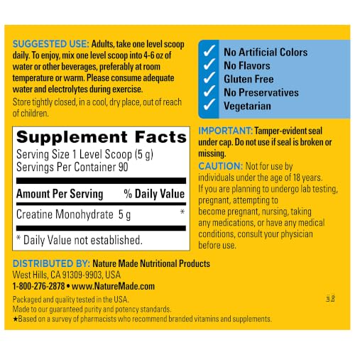 Micronized Creatine Monohydrate Powder 5g per Serving (15.8 Ounce (Pack of 1))