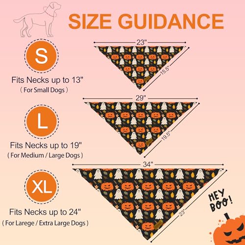 Halloween Dog Bandanas (Large / Halloween- Orange, Black)