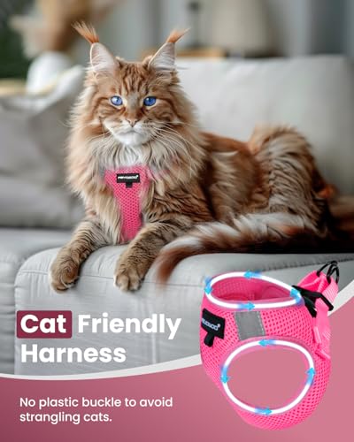 Cat Harness and Leash Set (Pink / XL(Chest 14-16"))