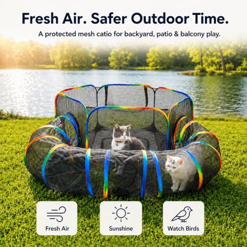 Portable Cat Enclosure (Tent + Circle Tunnel)