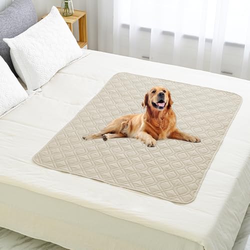 Waterproof Dog Bed Cover Pet Blanket for Furniture Bed Couch Sofa Reversible (40x50 Inch (Pack of 1) / Khaki+khaki)