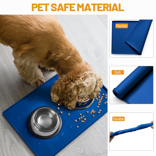 Dog Feeding Mat (Navy / 24"l X 16"w)
