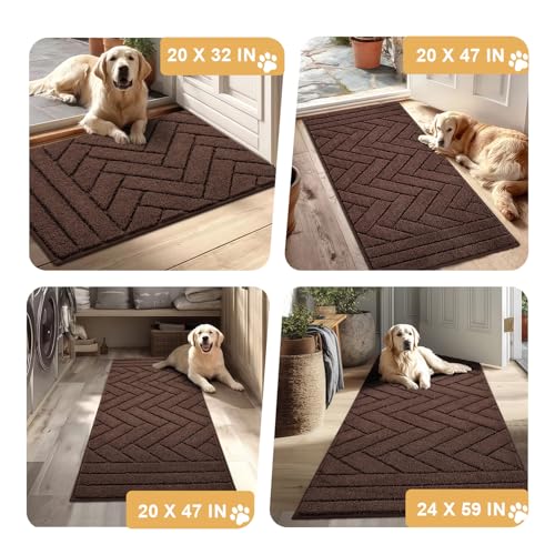 Dog Door Mat for Mud Paws (24" x 59" / Coffee)
