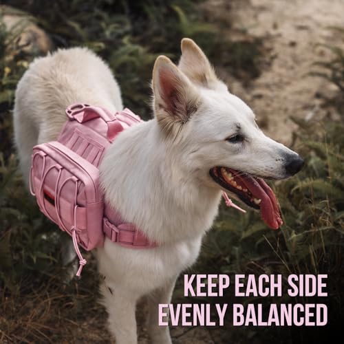 Dog Backpack for Medium & Large Dogs (Pink / Large)