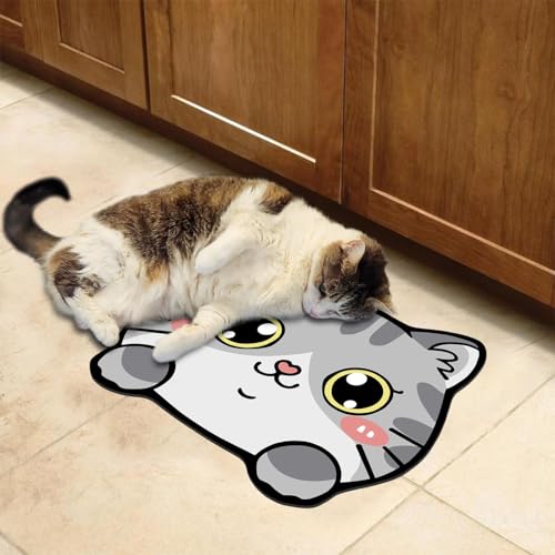 Pet Supplies Cat Feeding Bowl Mat (Grey / 19"L x 15"W)