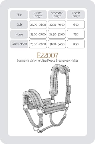 Valkyrie Ultra Fleece Padded Leather Fuse Breakaway Horse Halter (Navy/Navy / Warmblood)