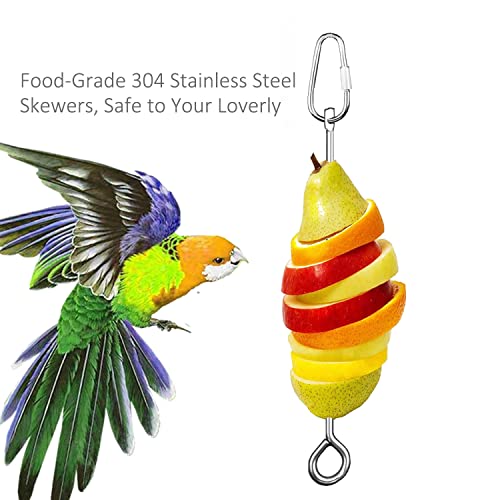 Bird Cage Food Holder Parrot Fruit Vegetable Skewer Bird Cage Feeder