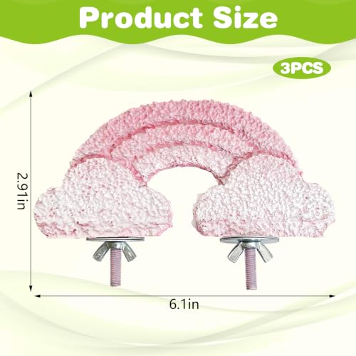 3PCS Bird Beak Grinding Stone Resin Bird Perch Stand Grinding Claw Clouds Birds Cage Perch Parrot Climbing Chewing Toys Parakeet Cage Accessories for Budgies Cockatiels Conures