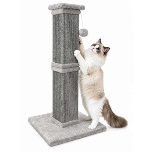Vertical Cat Scratching Post for Indoor Cats (All Grey)