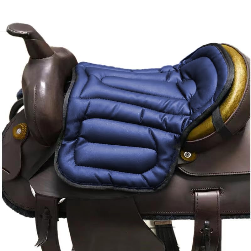 Saddle Tush Cushion Western Long Saddle Pad Horse Riding Seat Saddle Cushion Pad (50X40cm / BLUE)