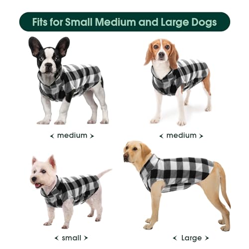 Dog Fleece Vest (Black Plaid / Small (Chest Girth: 16.1'' ))