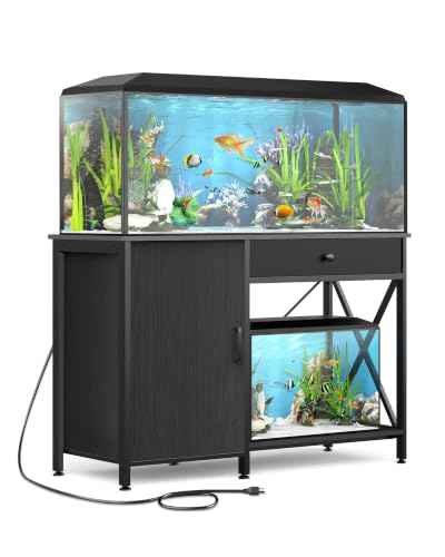 40 50 Gallon Aquarium Stand with Cabinet Drawer (Blcak / 40-50 Gallon)