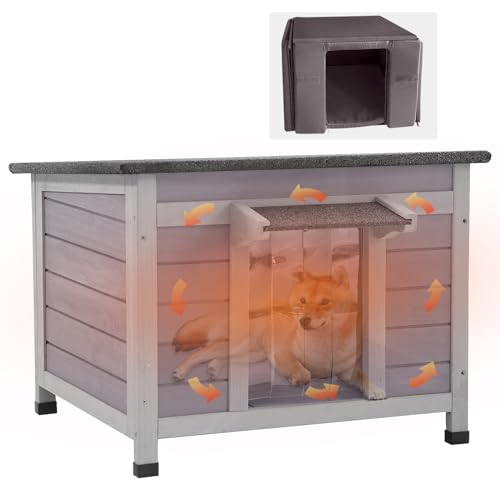 Dog House Insulated for Small Dogs Outdoor Cat House Feral Cat Shelter with Thermal Liner