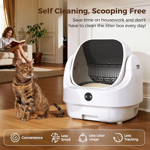 Open Top Automatic Litter Box (White-1)