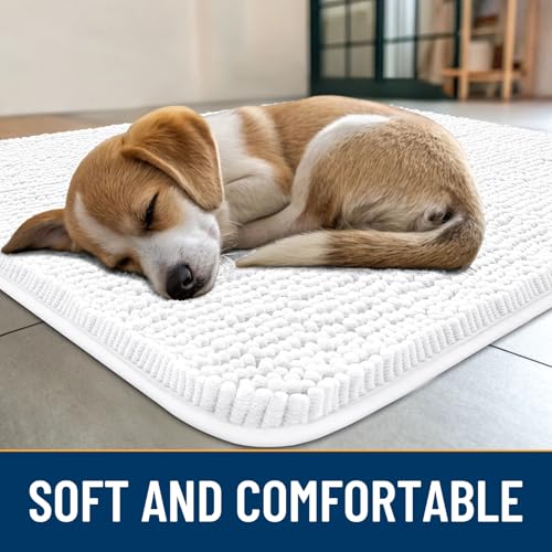 Dog Door Mat for Muddy Paws 59x24 (White / 59"X24")