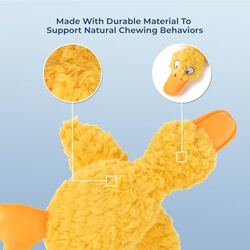 Squeaky Plush Dog Toy (Ducky Doodle (Yellow) / Large)