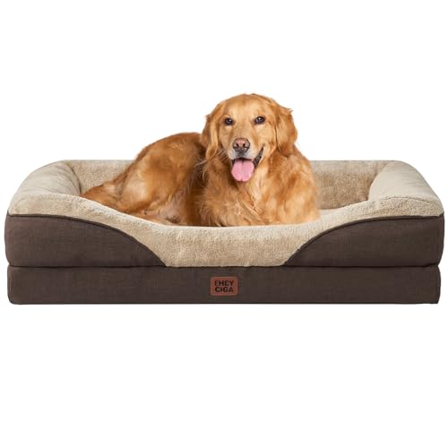 Orthopedic XL Dog Bed for Large Dog (Brown / 48x35x7.5)
