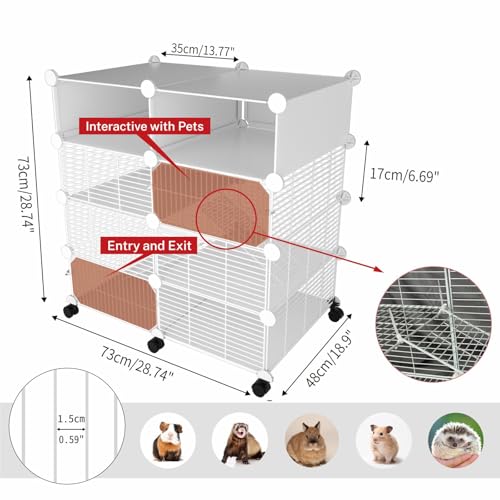 3 Tier Guinea Pig Cages Indoor (29.53"L x 19.69"W x 29.53"H)