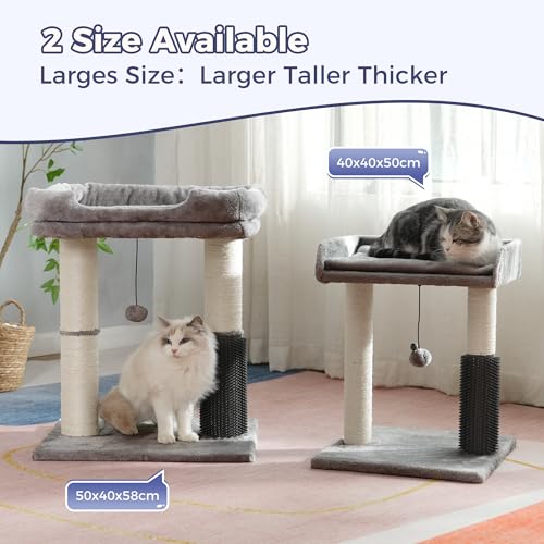 Cat Tree Tower for Large Cats Cat Scratching Post with Bed 20X16” (Large / Gray)