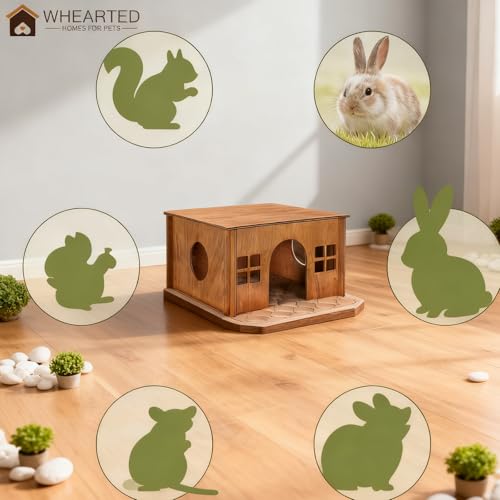 Wooden Guinea Pig Hideout (Brown Style 1 / Medium)