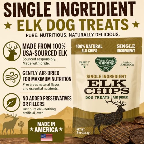 Gaines Family Farmstead Elk Chips for Dogs (4 Ounce (Pack of 1))
