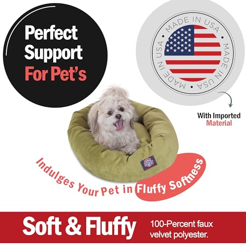 Villa 24 Inch Shredded Memory Foam Dog Bed for Small Sized Dog 24x19x7 Inch (Apple)