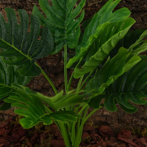 Fake Monstera Plants Reptile Terrarium Decor Gecko Tank Accessories (A-fake Monstera Plant)