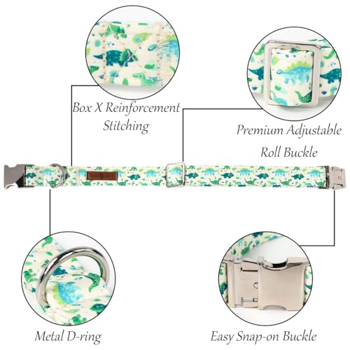 Dinosaur Dog Collar with Bowtie (Dinosaur / Medium (Pack of 1))