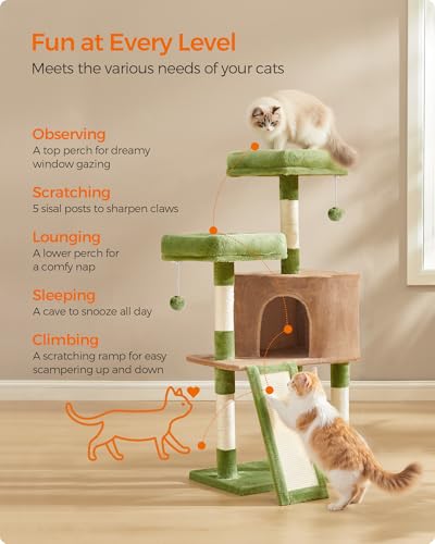 Cat Tree 45.3 (Grass Green + Camel Brown)