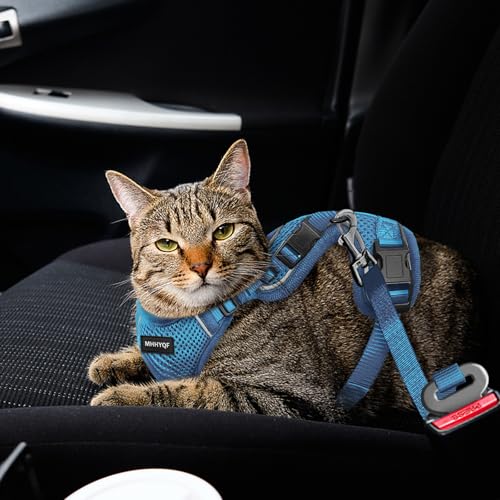 Cat Harness and Leash Set for Walking Escape Proof (Blue / X-Small)