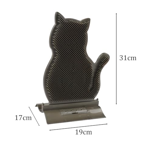 Cat Self Grooming Comb Brush with Catnip Wall Corner Groomer Brush Cats Face Scratchers for Indoor Dogs Fur pets (COFFEE)