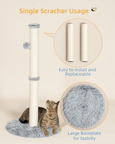 3-in-1 Cat Tunnel Bed, 34'' Cat Scratching Post for Indoor Cats
