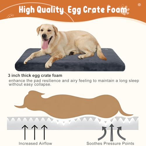Stylish Dog Bed Mat Dog Crate Pad Mattress Reversible (Grey / XL(41"*28"*3"))