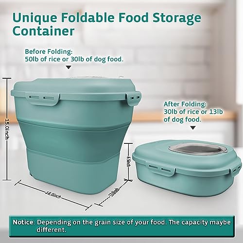Rice Storage Bin Cereal Containers (Green)