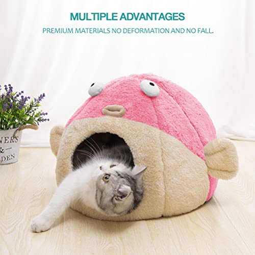 Cat Beds for Indoor Cats (L 16.5'' / pink)