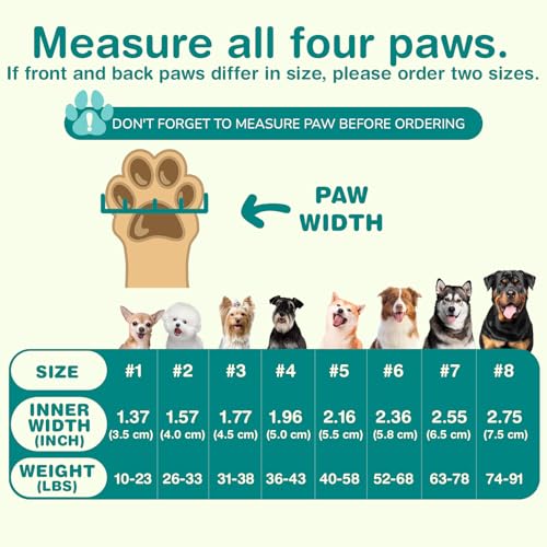 Dog Shoes for Large Dogs (Blue / Width 2.16 inches)