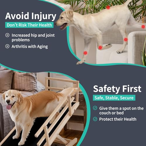 Dog Ramp for Bed & Couch (Wood / XL-for 31.4''H Bed)