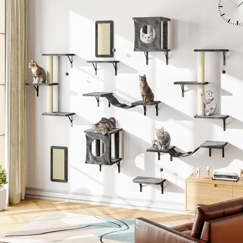 Cat Wall Shelves (Dark Grey)