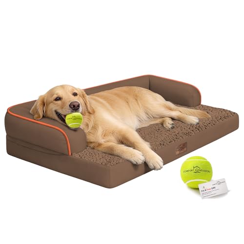 Orthopedic XL Dog Bed for Large and Extra Large Dogs (Dark Brown / 42"L x 30"W x 7.5"Th)