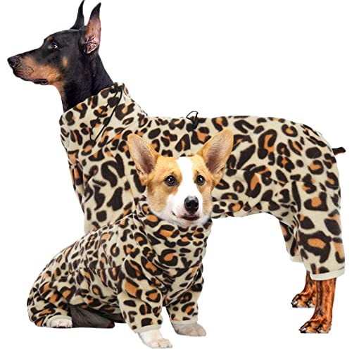 Dog Winter Coat with Legs (3XL / Leopard Brown)