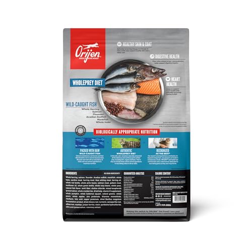Grain Free WHOLEPREY Dry Cat Food Six Fish Recipe 4lb Bag (4 Pound (Pack of 1))