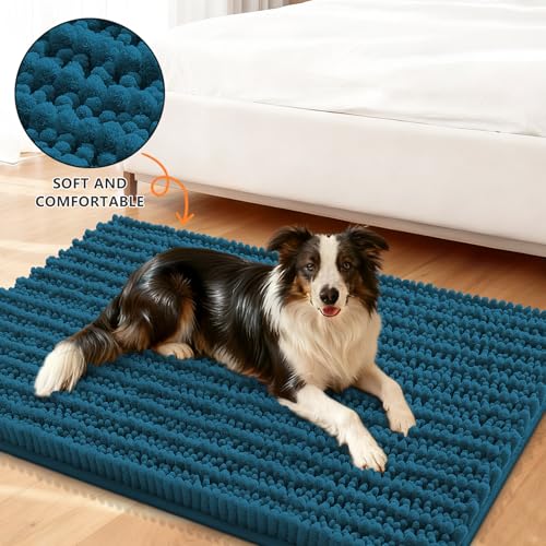 Dog Door Mat for Muddy Paws 40x32 (Layered-Atlantic Blue / 40"X32")